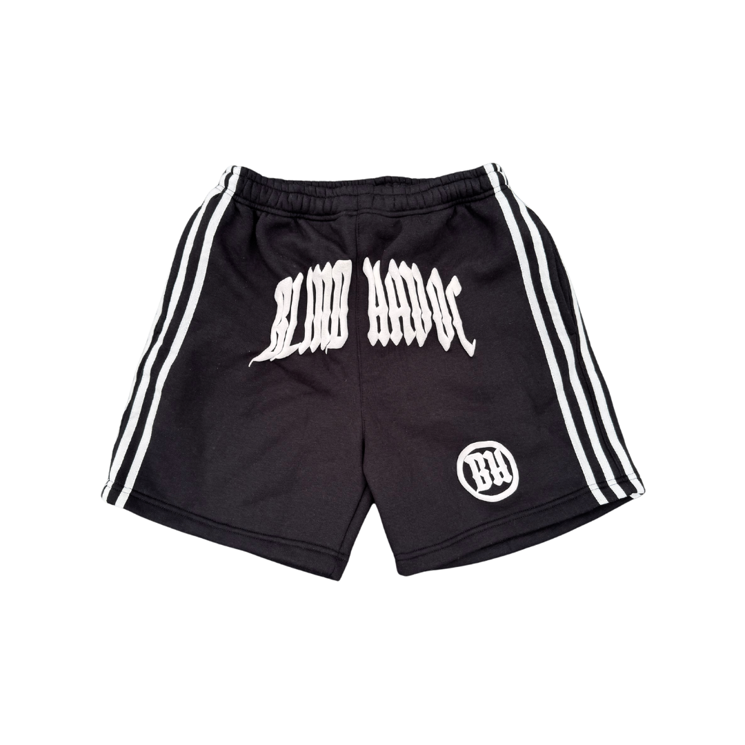 Striped Cotton Shorts [Black]