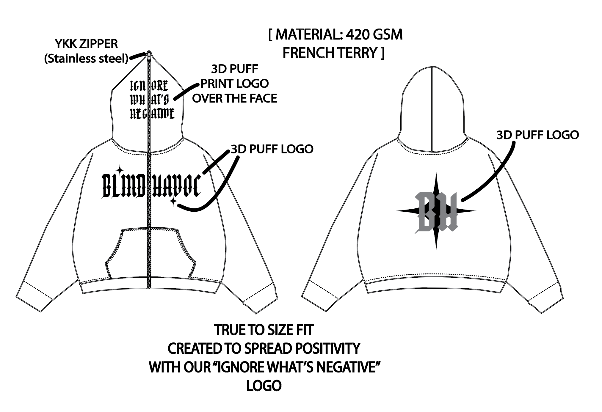 Blind Havoc Full Zip-Up [Black]