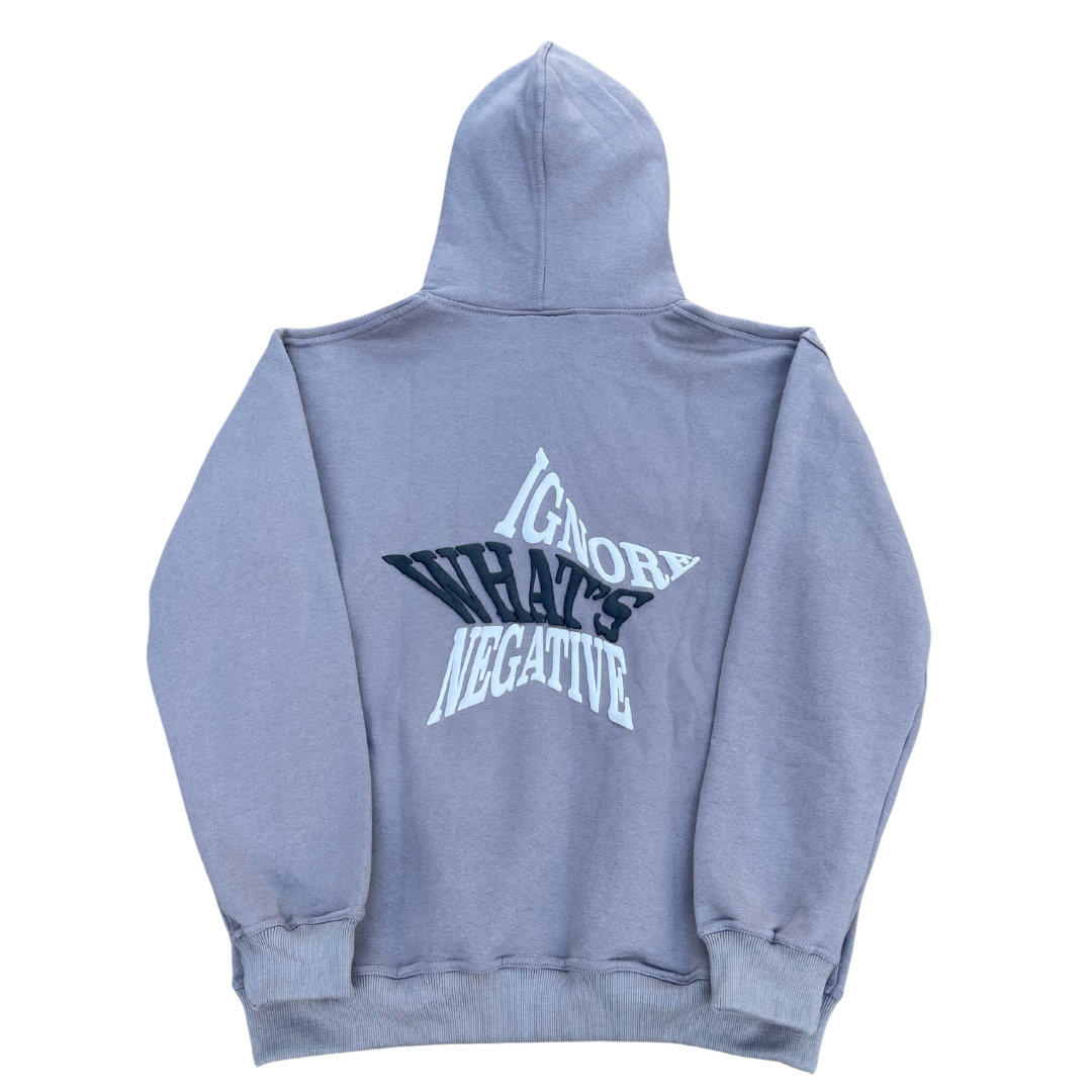 'Ignore Whats Negative' Star Hoodie [Grey]