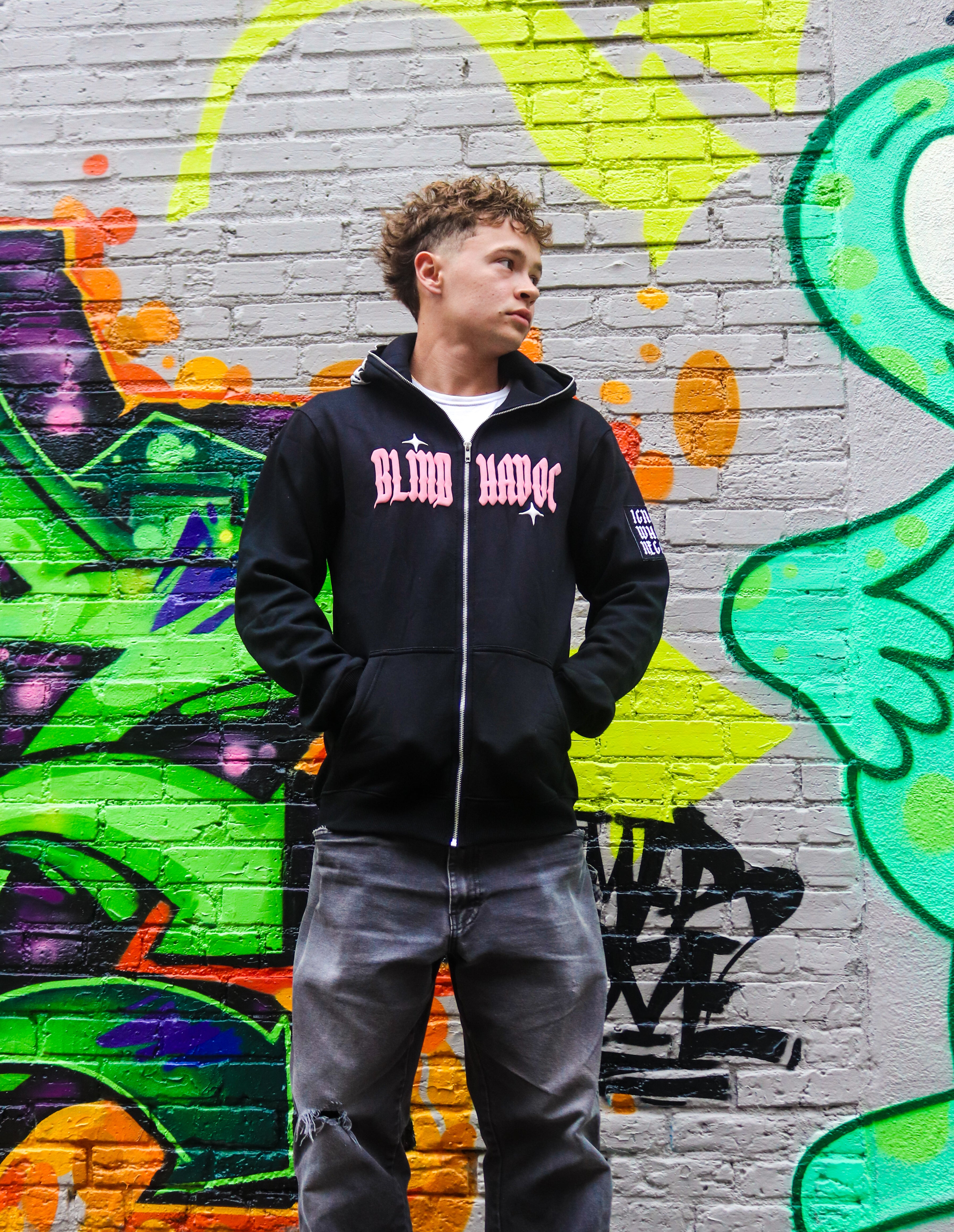 Limited Edition 'Ignore What's Negative Patch' Full Zip [Black & Pink]