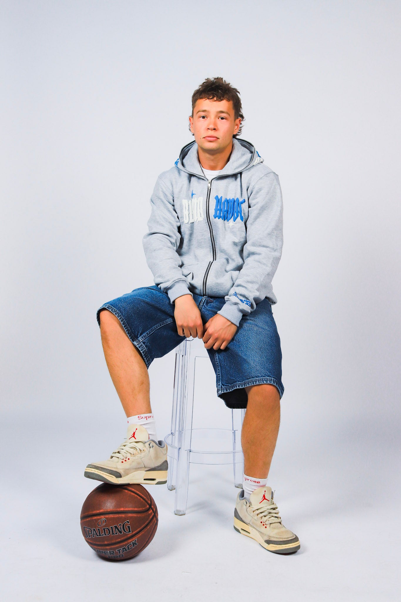 Color Rush Full Zip [Gray & Blue]