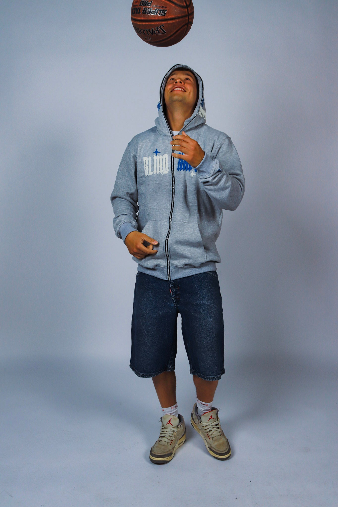 Color Rush Full Zip [Gray & Blue]