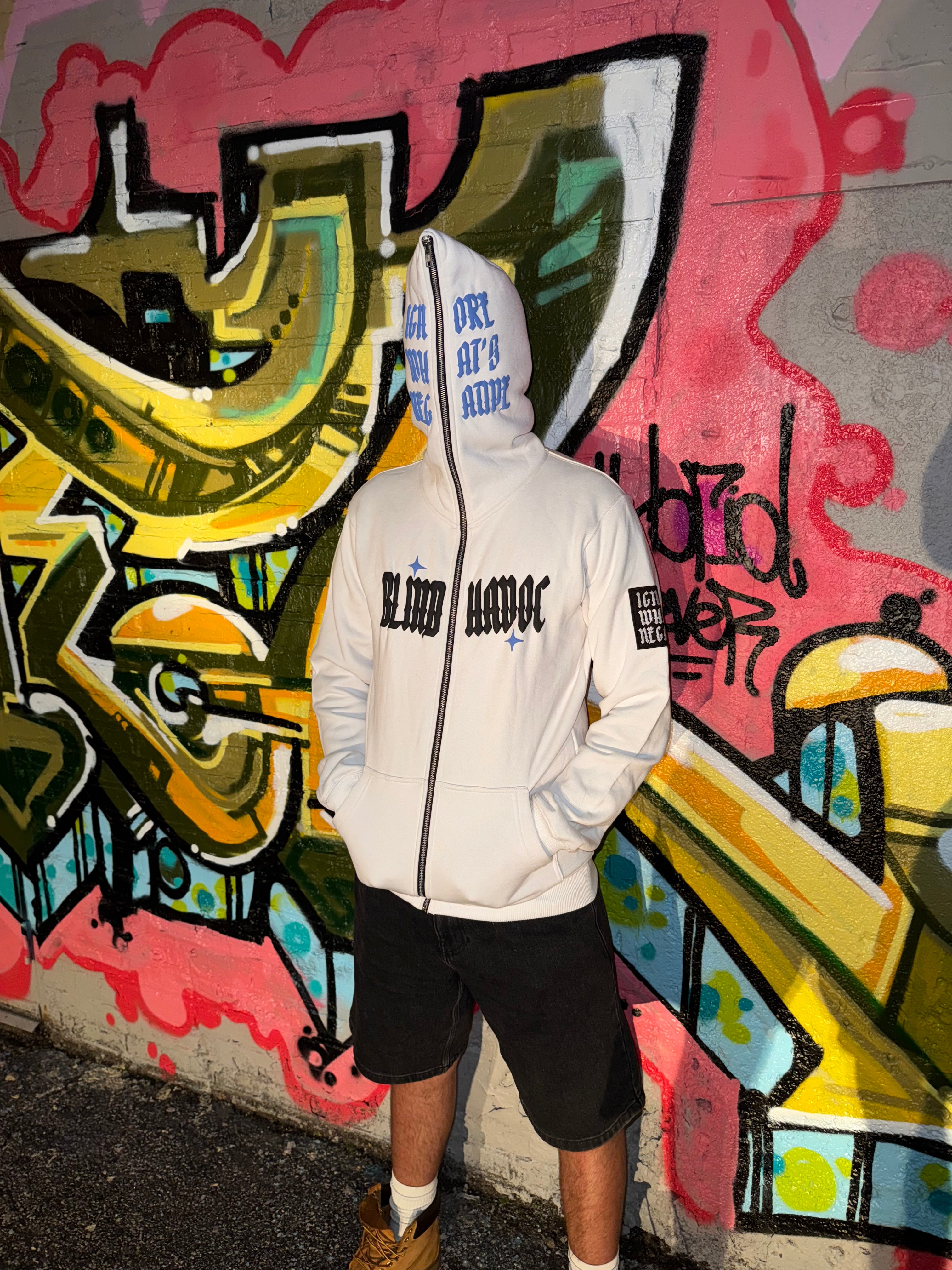 Limited Edition 'Ignore What's Negative Patch' Full Zip [White & Blue]