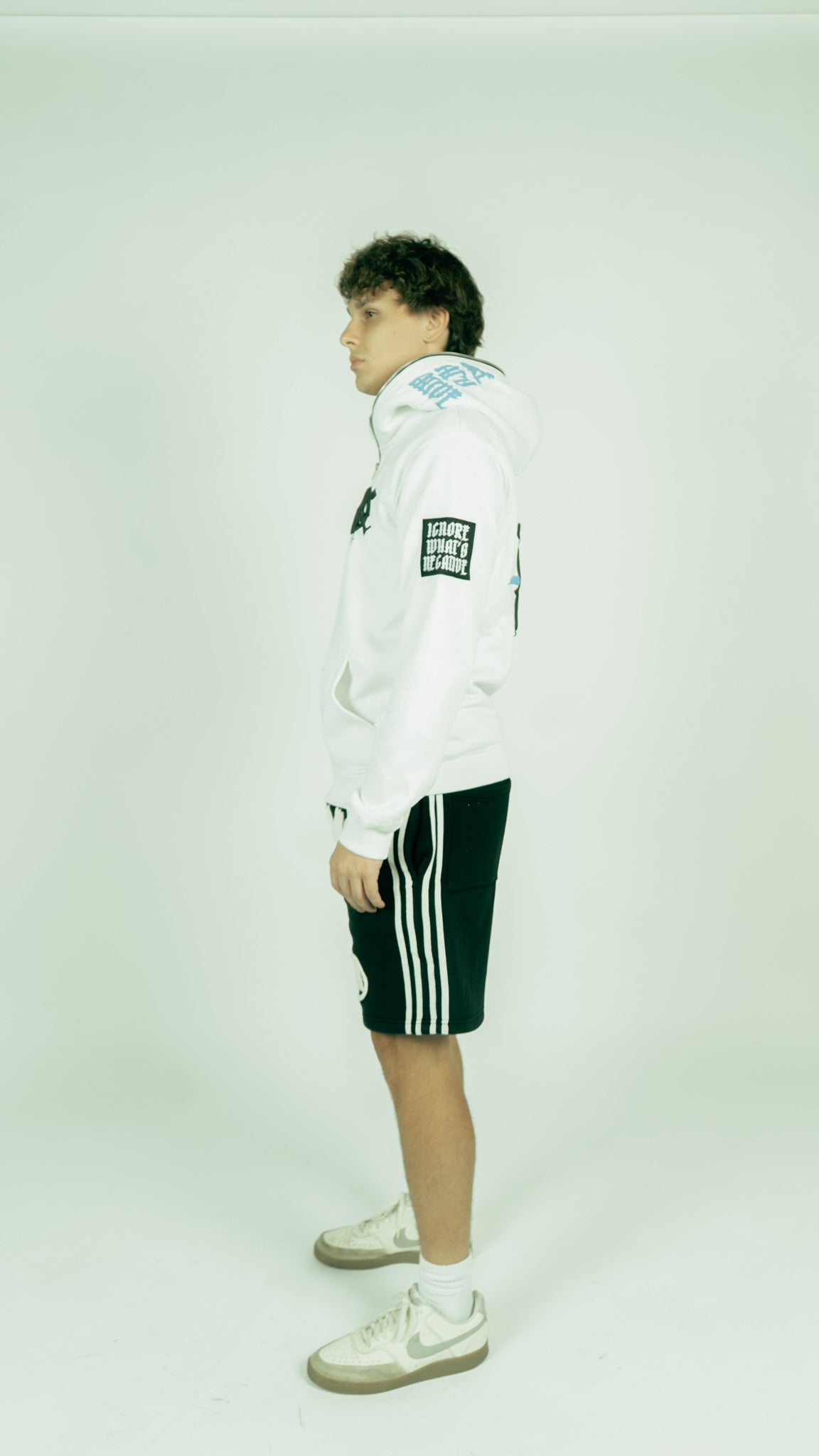 Striped Cotton Shorts [Black]