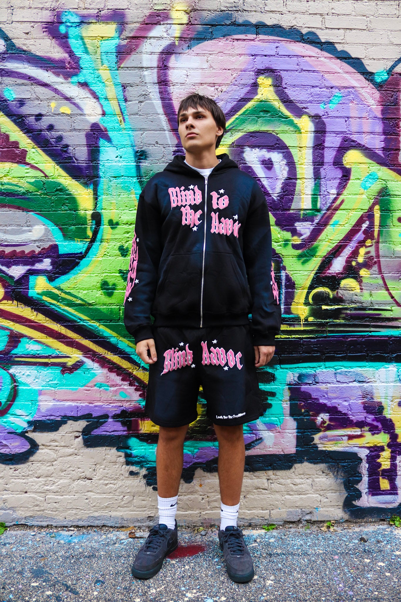 Blind Havoc Cotton Shorts [Black & Pink]