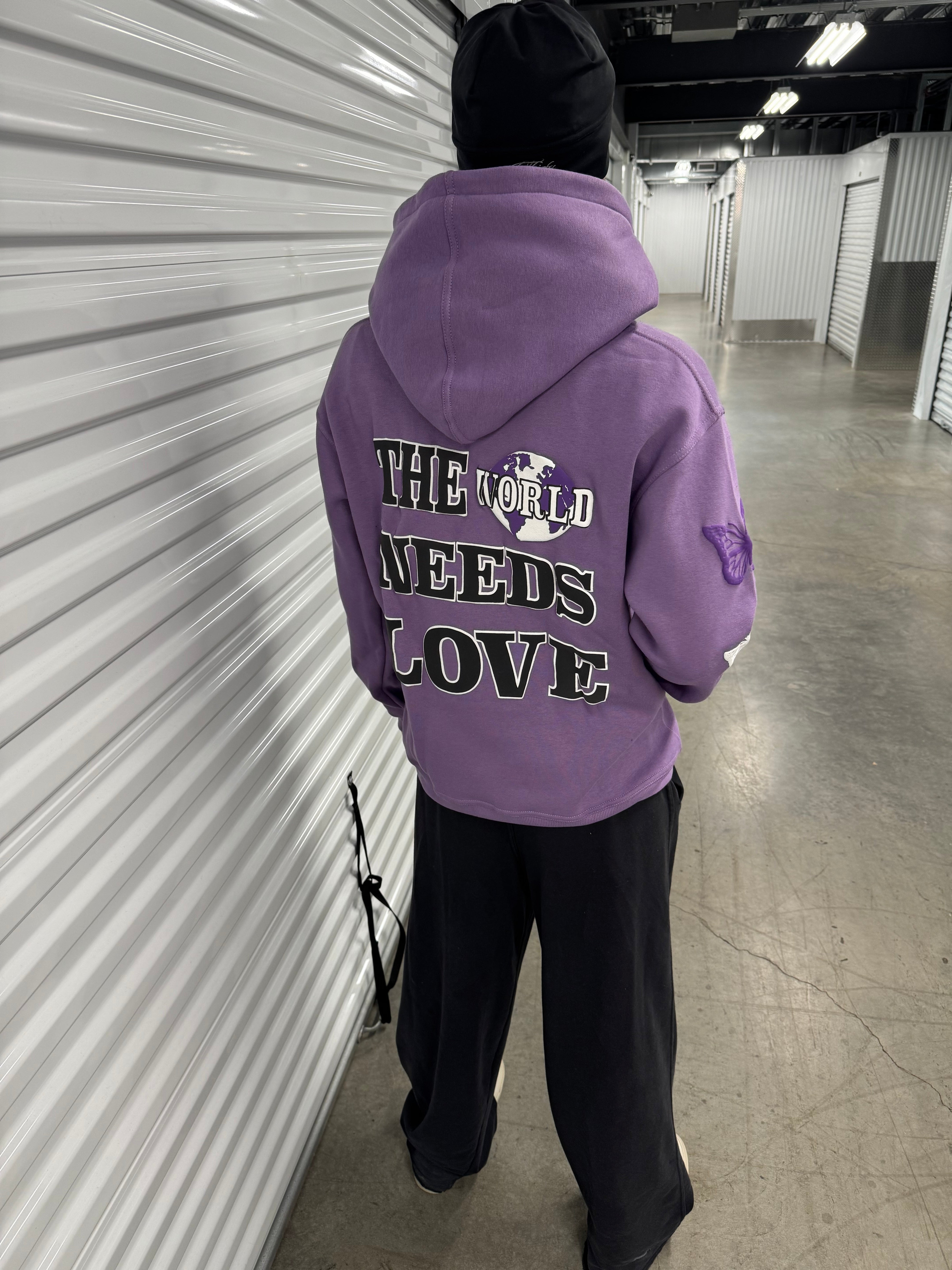The World Needs Love Zip [Lavender]