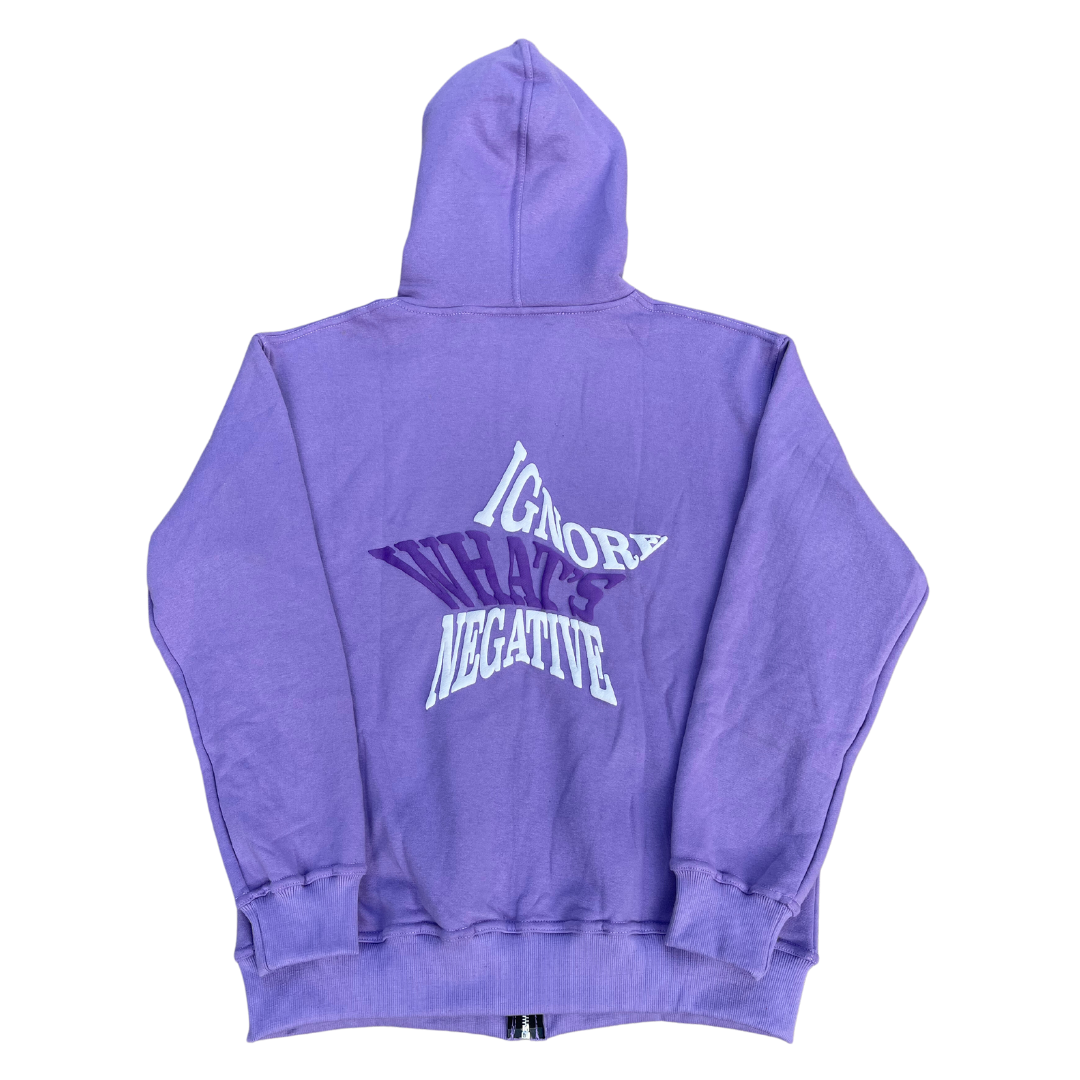 'Ignore Whats Negative' Star Zip up [Lavender]