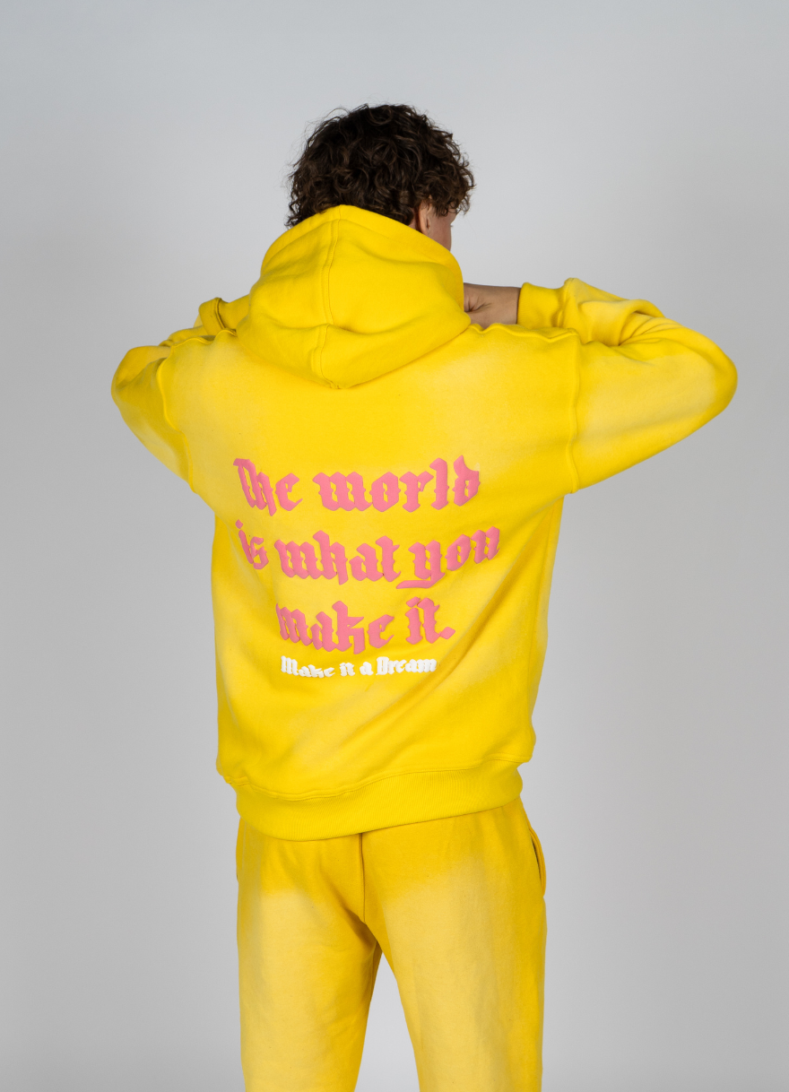 Sun Faded Zip-up [Yellow & Pink]