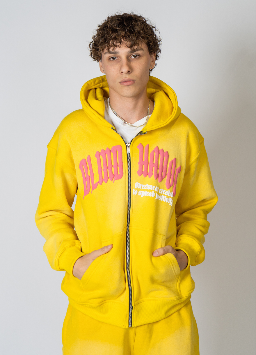 Sun Faded Zip-up [Yellow & Pink]