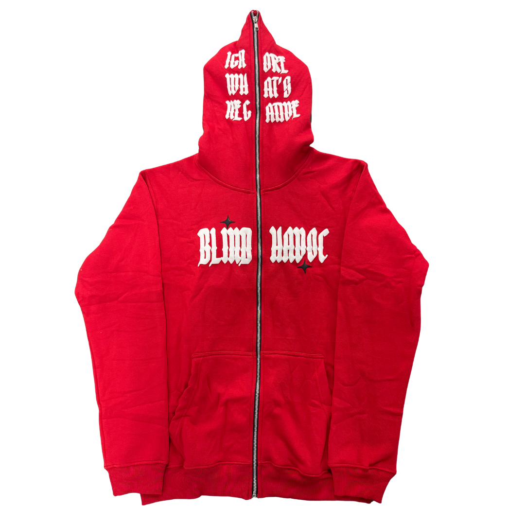 'Ignore What's Negative' Full Zip [Red]
