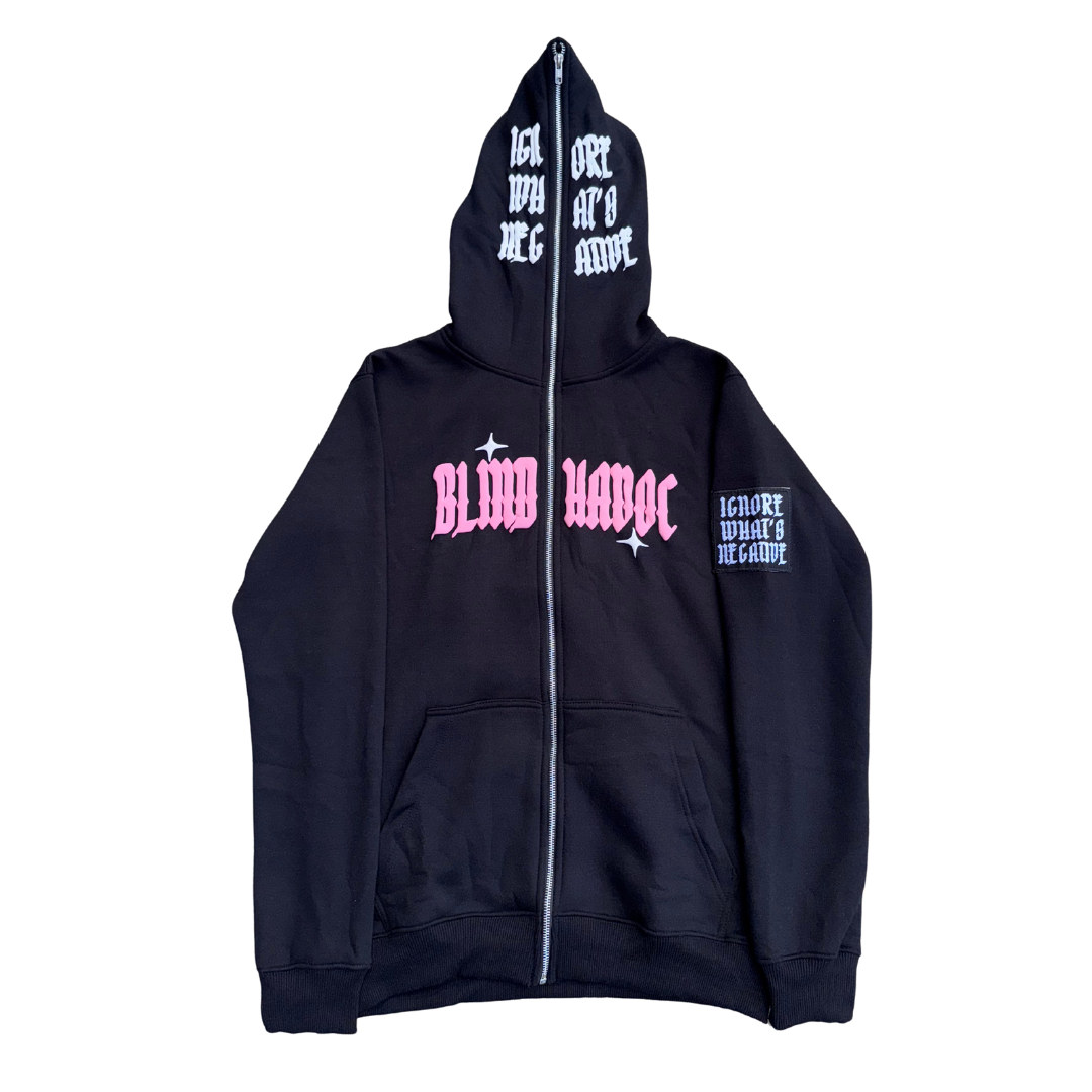 Limited Edition 'Ignore What's Negative Patch' Full Zip [Black & Pink]