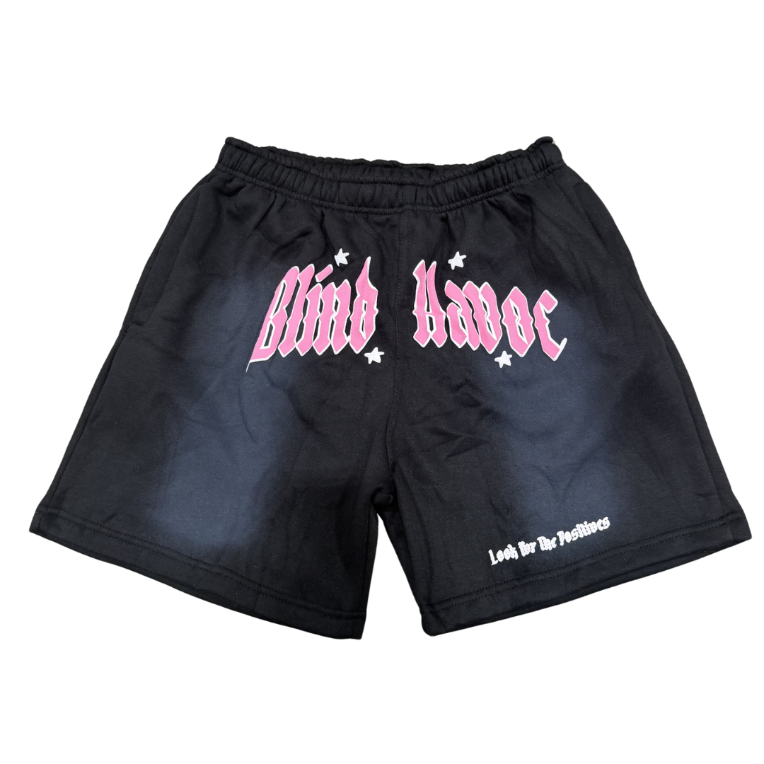 Blind Havoc Cotton Shorts [Black & Pink]