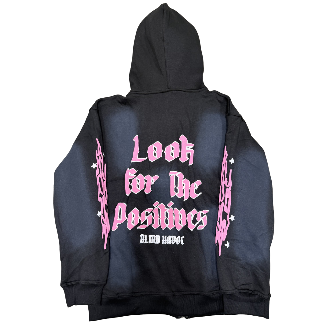 'Blind to the Havoc' Zip [Black & Pink]
