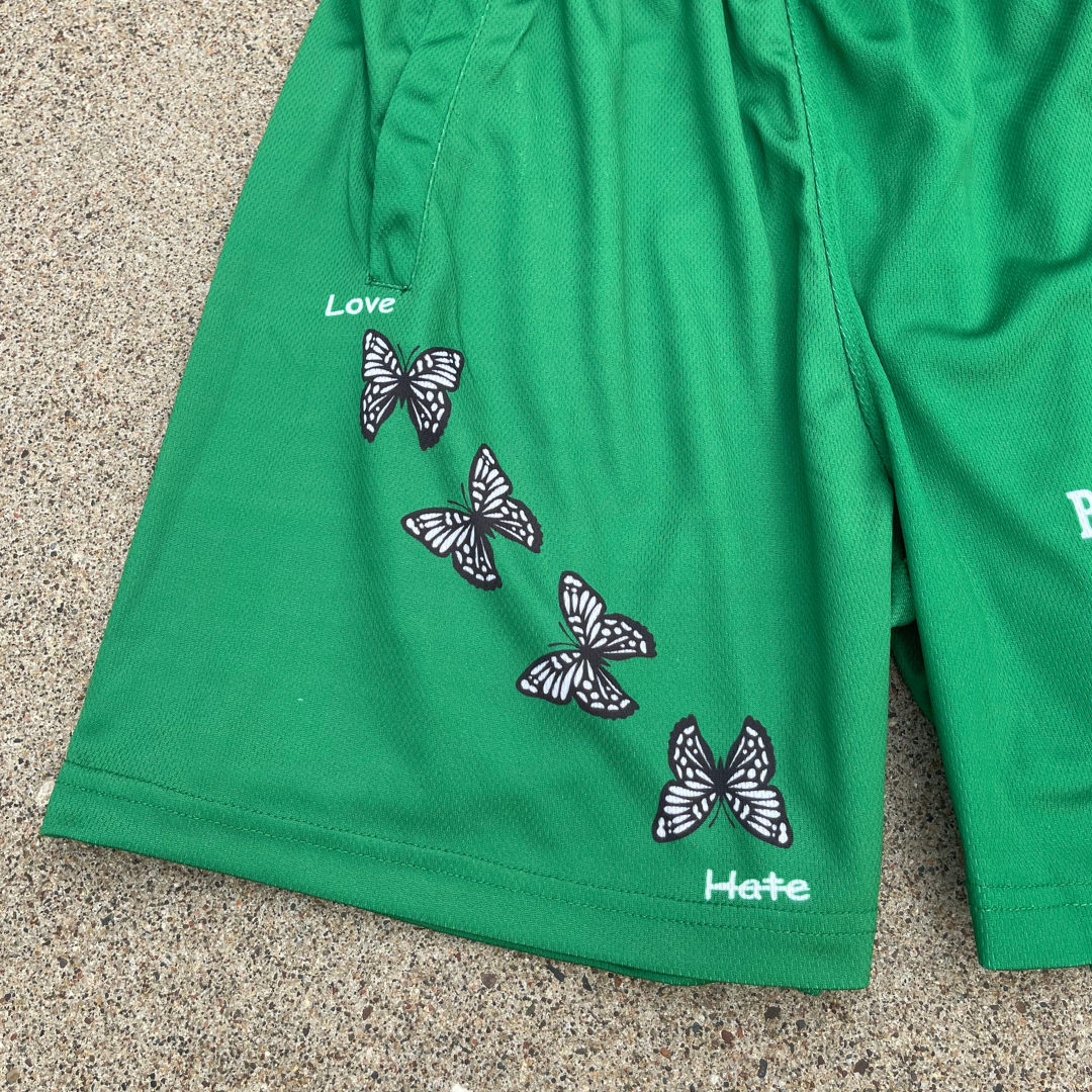 Love Over Hate Shorts [Green]