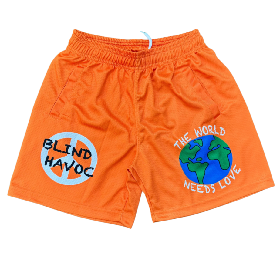 The World Needs Love Shorts [Orange]