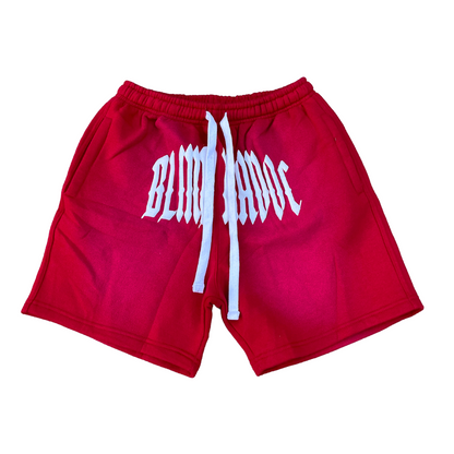 Puff print cotton shorts [Red]