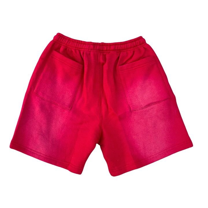 Puff print cotton shorts [Red]