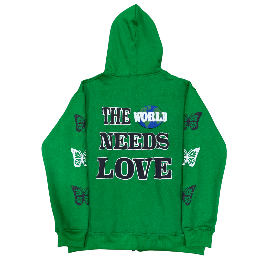 The World Needs Love Zip-up [Green]