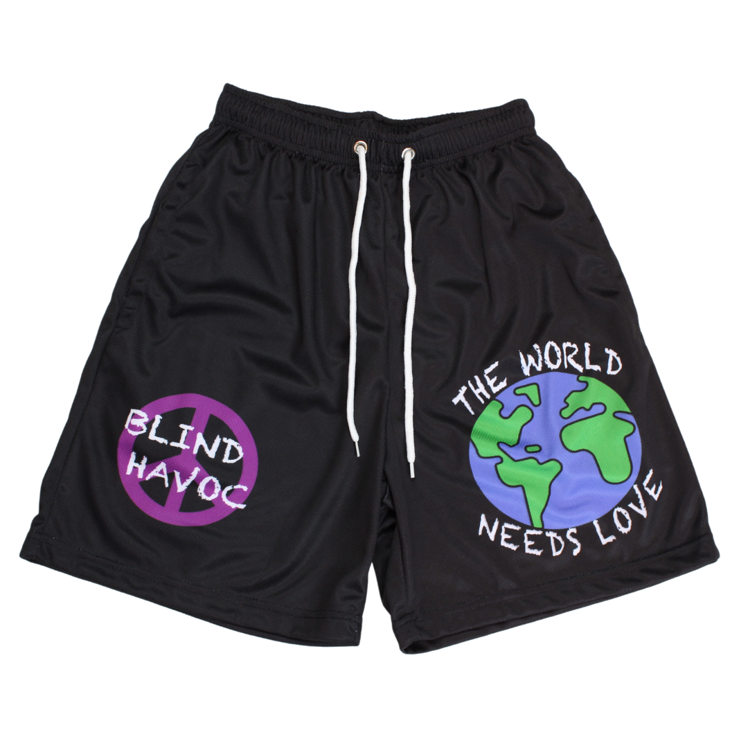 The World Needs Love Shorts [Black]
